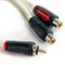 1 Male to 2 Female RCA Splitter Triple Shield Interconnect Car Home Audio Cable