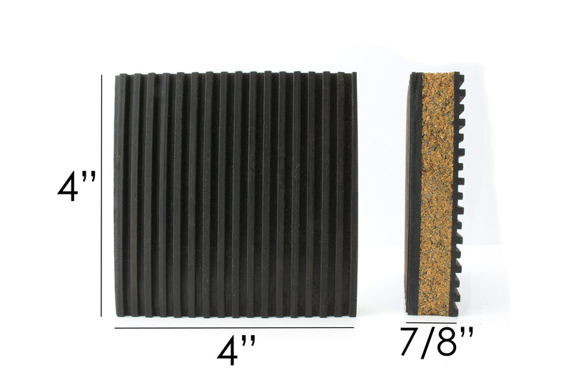 7/8 x 4 x 4 Rubber & Cork Anti-Vibration Pads