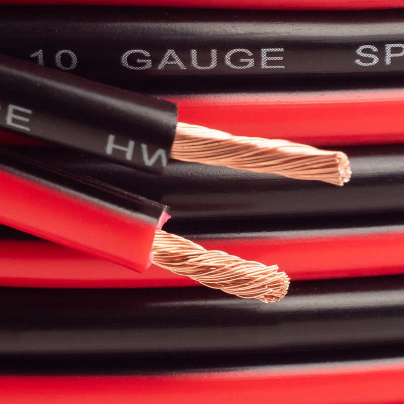 By the Foot 10 Gauge Speaker Wire Red and Black Zip Cable Audiopipe