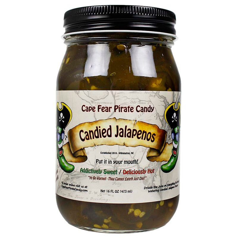 Cape Fear Pirate Candy Candied Jalapenos Sweet Hot Peppers 16 Oz Jar