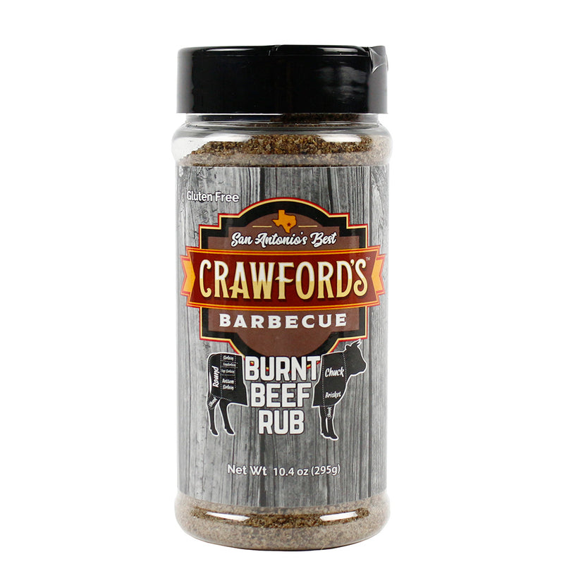 Crawford's Barbecue 10.4 Oz BBQ Burnt Beef Rub Smoky Flavor San Antonio's Best