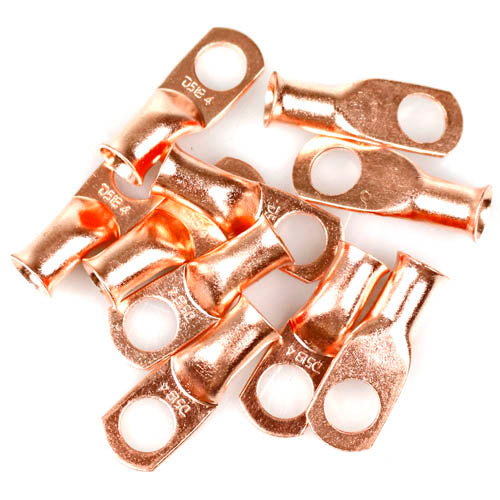 10 Pack DS18 4 Gauge Copper Ring Terminals Lug Car Audio Wire Connector CCL4