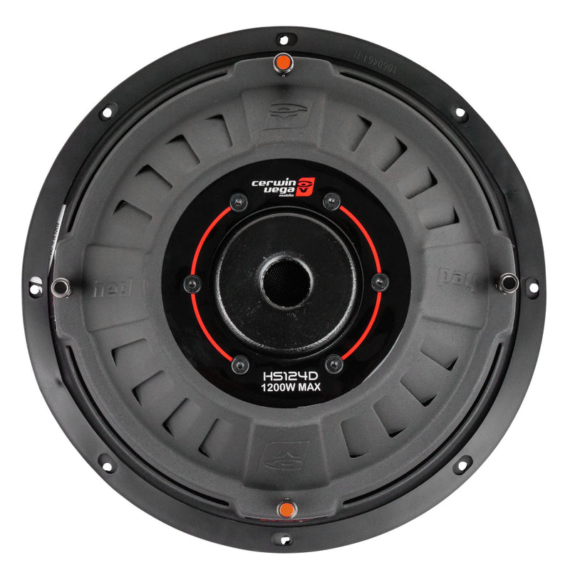 12" Shallow Subwoofer Dual 4 Ohm 1200W Max Power HED Series Cerwin Vega HS124D