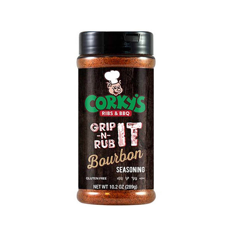 Corkys BBQ Grip N Rub Bourbon Seasoning 10.2 Oz Bottle Gluten Free CK03005