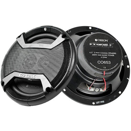 Orion 6.5" 3 Way Coaxial Speakers Orion 300 Watts Max 4 Ohm Cobalt CO653 Pair