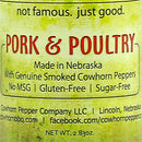 2.83 oz Pepper Company Pork & Poultry Seasoning Genuine Smoked Cowhorn Peppers