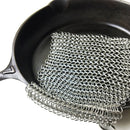 Crisbee Chain Mail Cast Iron Scrubber 8" x 8" Inch Square for Cookware Cleaning