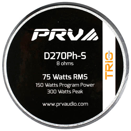 PRV Audio 1" Exit Screw-on Compression Driver 150W Max Power D270Ph-S Single