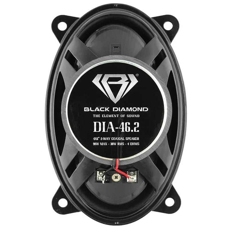 Black Diamond 4 x 6" 2 Way Coaxial Speakers 90 Watts Max Power 4 Ohm DIA-46.2