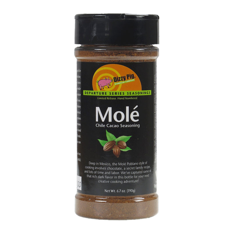 Dizzy Pig BBQ Company Mole Chile Heat Cacao Seasoning Rub Blend 6.7 Oz Bottle