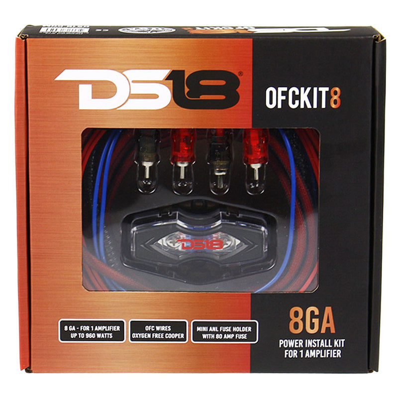 DS18 8 Gauge OFC Copper Wiring Kit Amplifier Installation Car Audio OFCKIT8