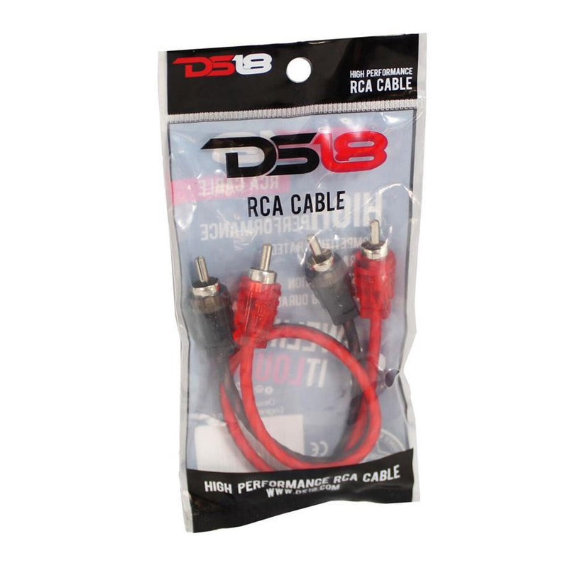 DS18 Ultra Flex 1 Ft RCA Cable 2 Ch Noise Rejection Competition Rated RCA1FT