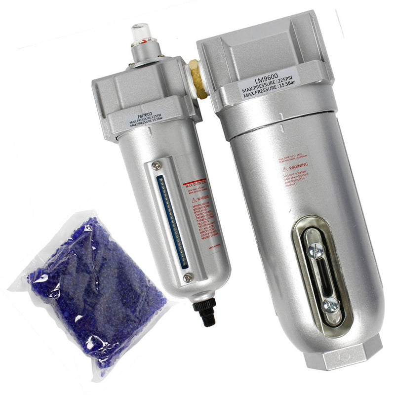 3/4" Inline Compressed Air Moisture Filter Desiccant Dryer Coalescing Combo