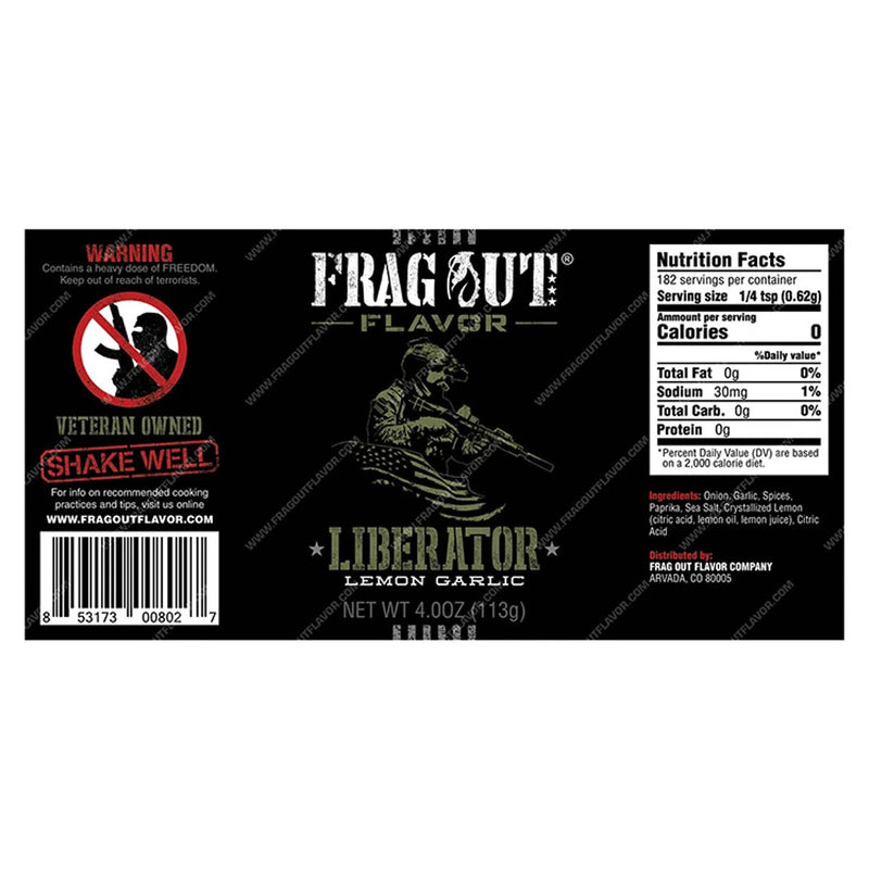 Frag Out Flavor Liberator Lemon Garlic Seasoning and Rub 4 Oz Bottle