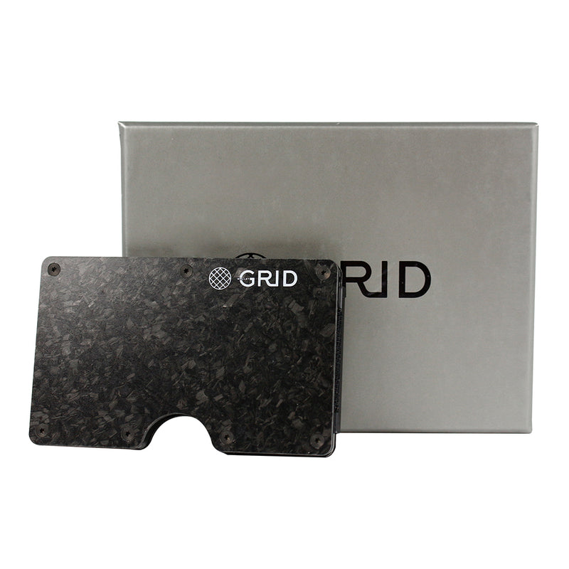GRID Wallet Forged Carbon Lightweight Card Holder w/ RFID Theft Blocking Panels