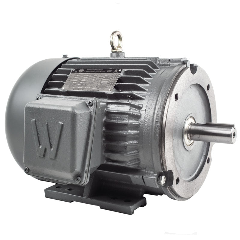 5 HP 3 Phase Electric Motor C-Face 3600 RPM 184TC TEFC 230/460 Volt Severe Duty