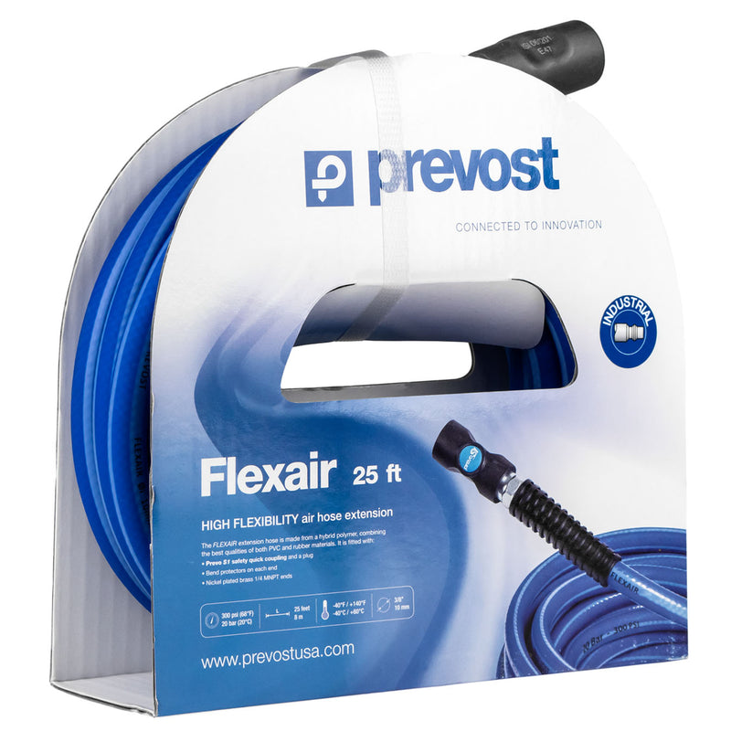 Prevost Flexair 3/8" x 25' Air Hose Extension w/ Prevo S1 Industrial Coupler