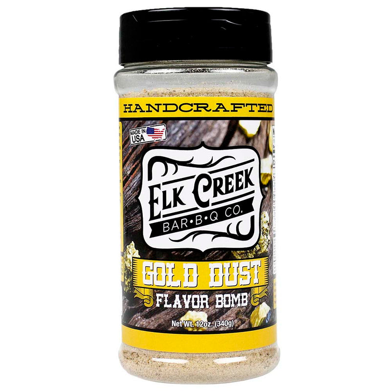 Elk Creek BBQ Gold Dust Flavor Bomb Spice Rub 12 oz Bottle Handcrafted