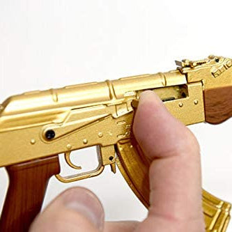 Goat Guns Mini AK47 Gold with Wood Grain 1:3 Scale Model Non-Firing Display