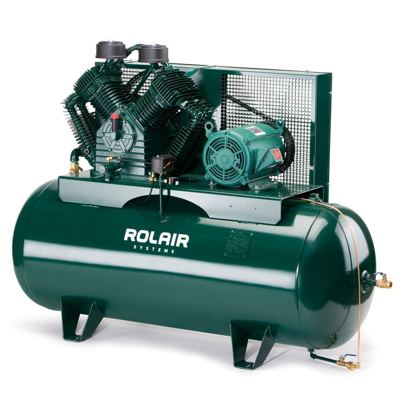 Rolair H20312K100 120 Gallon Horizontal Stationary Air Compressor 20 Hp 58.4 Cfm