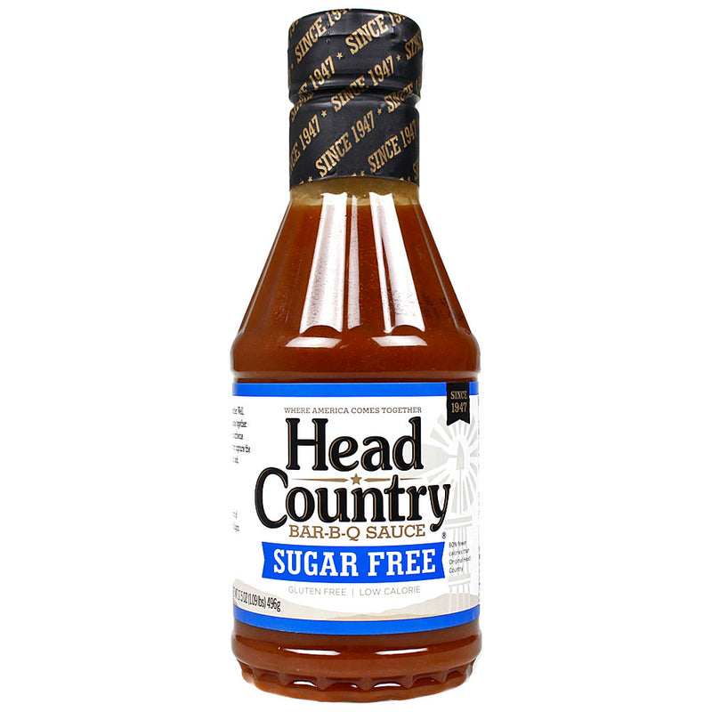 Head Country Sugar Free BBQ Sauce Gluten Free Low Cal Sweet Smokey Flavor 18 Oz