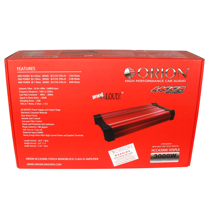 Orion HCCA3000.1DSPLX Monoblock Class D Amplifier High Performance Car Audio