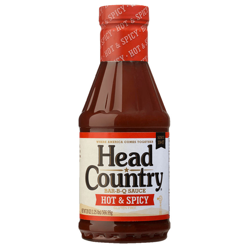 Head Country Hot & Spicy BBQ Sauce Heat with a Tangy Edge 20 Oz Bottle