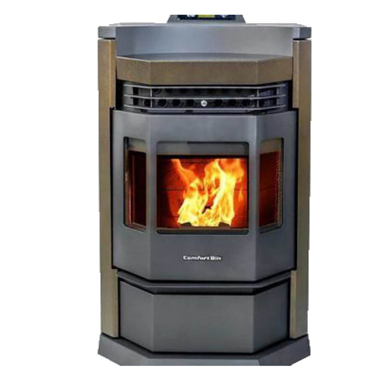 ComfortBilt HP22N Taller Brown Pellet Stove with Remote Control 50,000 BTU 2,800 Sq. Ft. Home