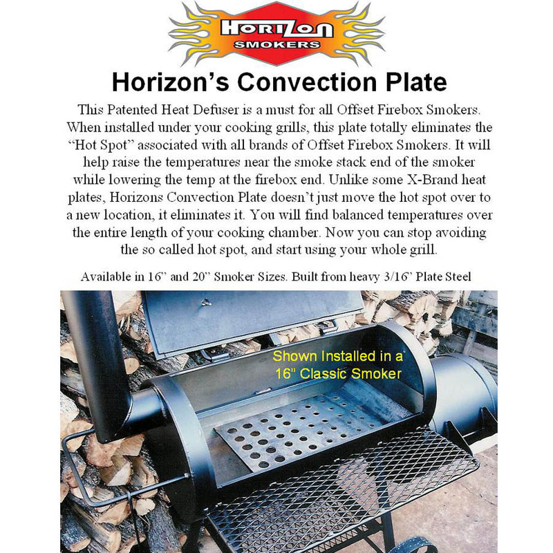 Horizon Smokers 16" Convection Plate 3/16" Steel Patented HSA004
