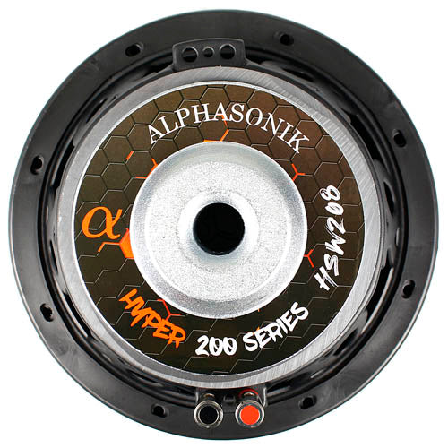 Alphasonik 8" Subwoofer 600 Watts Max 4 Ohm Hyper 200 Series HSW208 Single