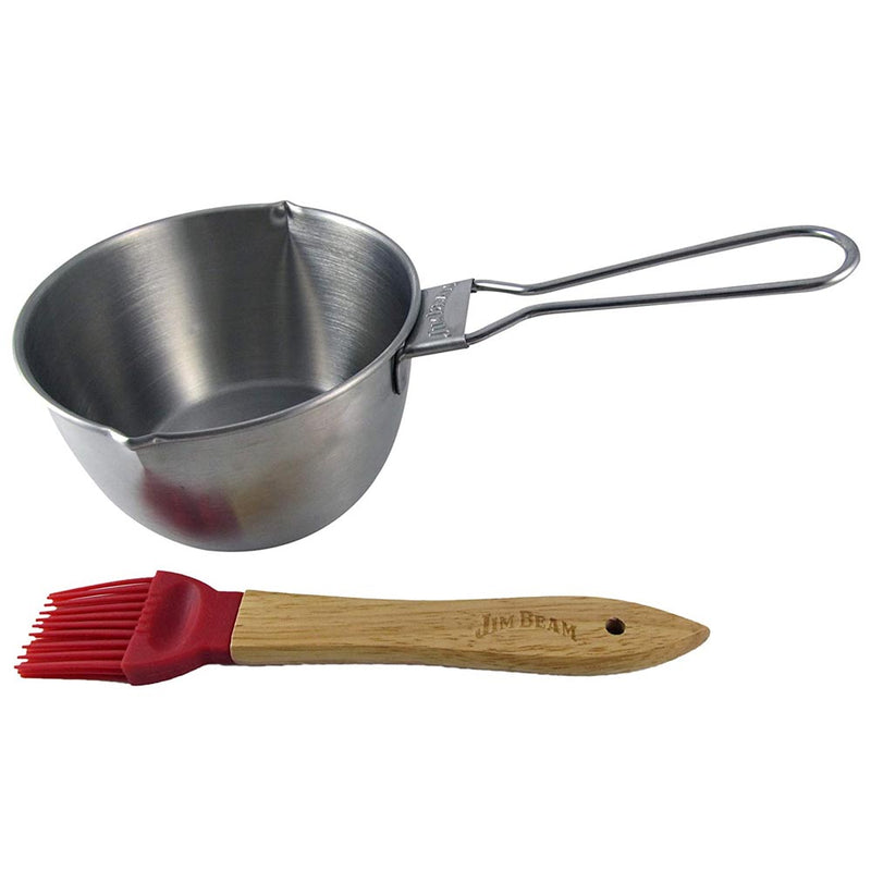 Jim Beam BBQ Durable Stainless Steel Basting Pot and Silicone Basting Brush