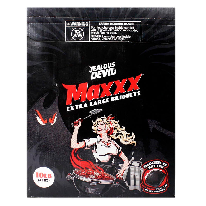 Jealous Devil Maxxx Extra Large Hardwood Briquets 10 lb Box JDMAX10BOX