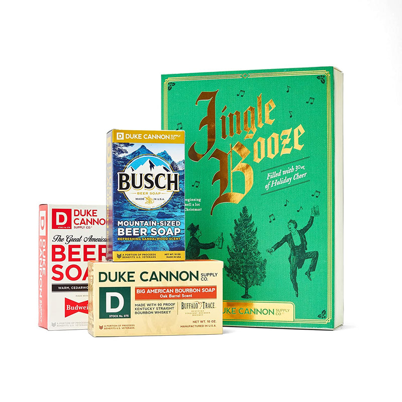 Duke Cannon Jingle Booze Holiday Book 3 10 Oz Bars of Soap Gift JINGLEBOOK
