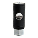 Industrial Style Safety Air Plug Coupler 1/4" Body 1/4" FNPT Push Button Release