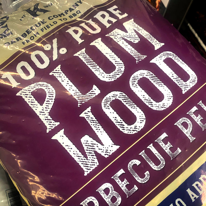 100% Plum Wood BBQ Cooking Pellets 20 lb Bag 100% Natural Sweetness Knotty Wood