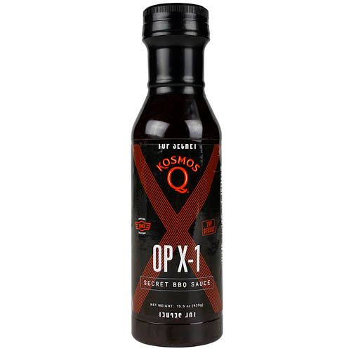 Kosmos OP X-1 BBQ Sauce Sweet and Savory Spices Tangy 15.5 oz. Bottle