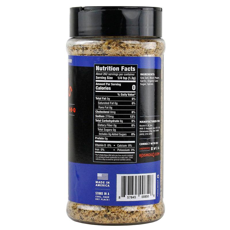 Kosmos Q SPG Salt Pepper Garlic Competition BBQ Meat Dry Rub 12oz All Natural