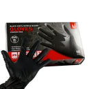 Large Black Nitrile Disposable Powder & Latex Free Industrial Gloves - 100 Pack