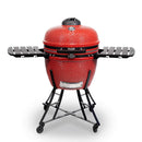 Louisiana Grills 24" Ceramic Kamado Charcoal BBQ Grill Swivel Caster Wheels Red