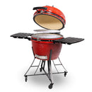 Louisiana Grills 24" Ceramic Kamado Charcoal BBQ Grill Swivel Caster Wheels Red