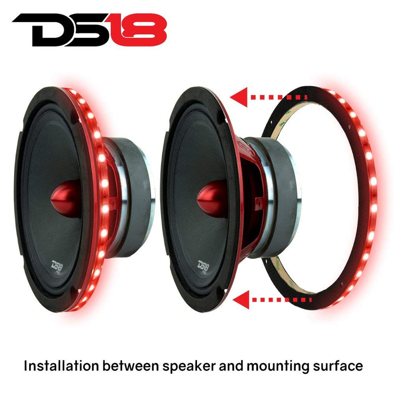 DS18 Single 6.5" Speaker Ring RGB LED 1/2" Spacer Waterproof Light LRING6