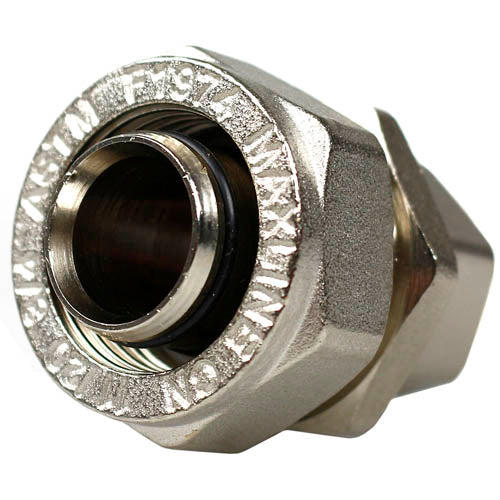Maxline Reducing Union 3/4" to 1/2" Fitting 175 PSI Nickel Plated Brass M8024