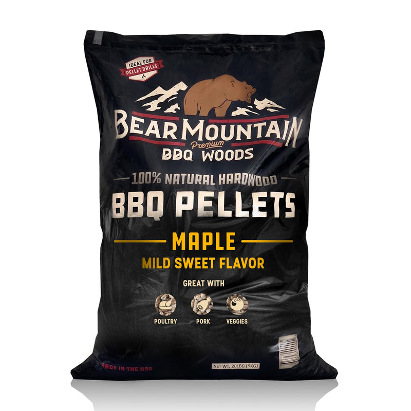 Bear Mountain Maple Cooking Pellets Mild Sweet Flavor 20lb Bag BBQ Smoker Smoke