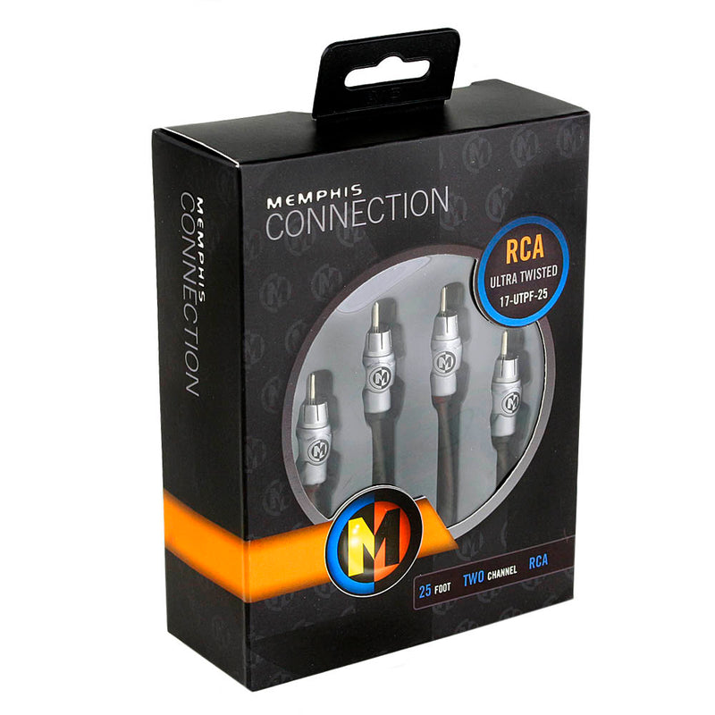 Memphis Audio 25 Ft 2 Channel RCA Cable Twisted Interconnect Wire 17-UTPF-25