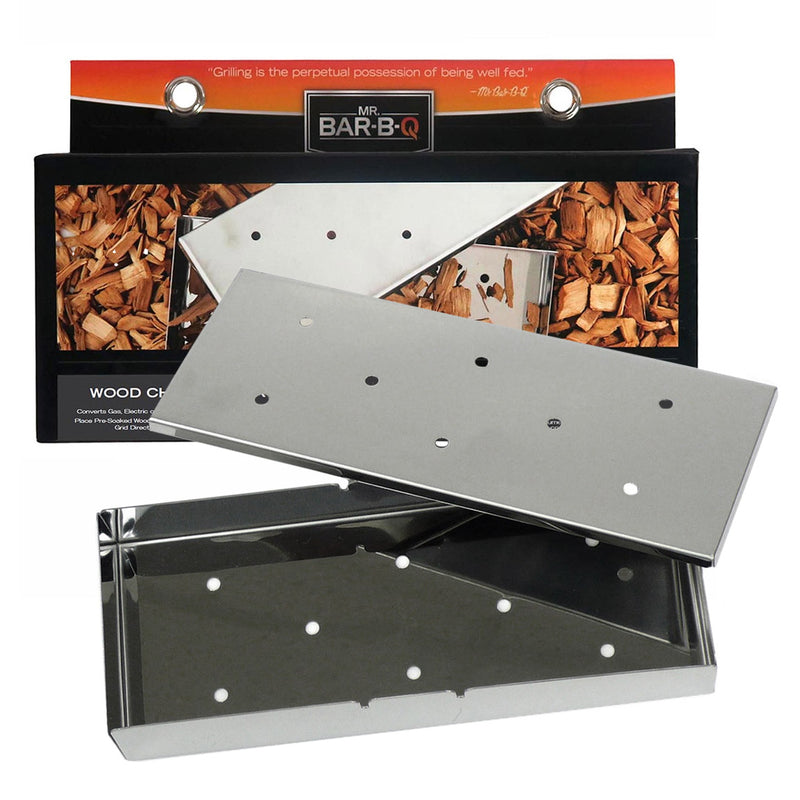 Mr. Bar-B-Q Wood Chip Smoker Box for Gas Electric & Charcoal Stainless 02109Y