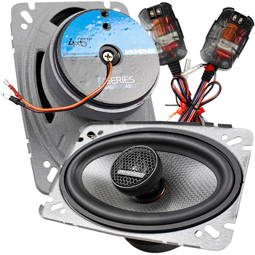 Memphis Audio 4x6" Coaxial Speakers with In Line Crossovers 80W Max Power MS46
