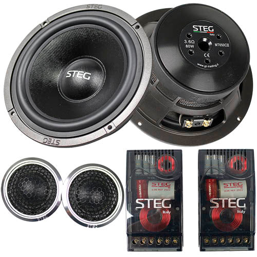 STEG 6.5" 2 Way Component Speaker System 4 Ohm Master Stroke Series MT650CII