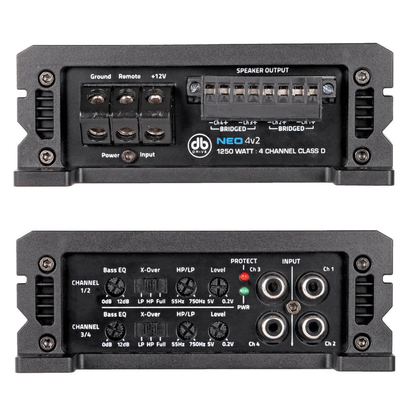 DB Drive Full Range Mini Amplifier Class D 150 Watt x 4 4 Ohms NEO Series NEO4V2
