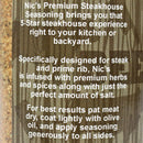 Nic's Premium Steakhouse Steak Rub Prime Rib Seasoning 4.1oz Bottle Savory Herbs