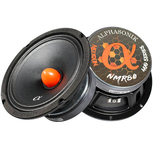 Alphasonik 8" Midrange Speaker 800 Watts Max 4 Ohm Neuron Series NMR80 Pair